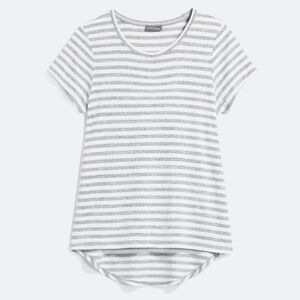 Market & Spruce Striped Gray and White Top Size Medium